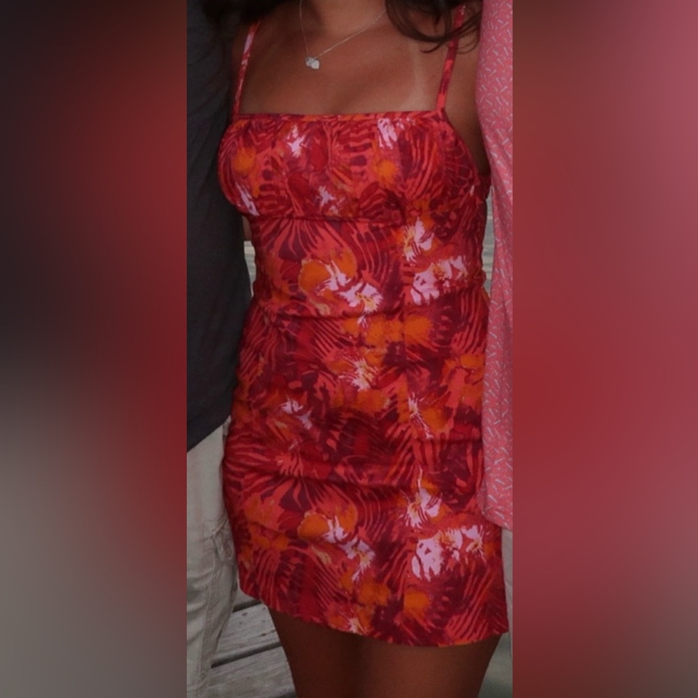 Free People Red and Orange Mini Dress